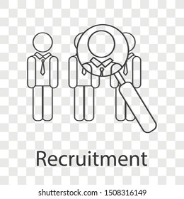 Recruitment icon concept on transparency background. Business object design. Line vector illustration use for your project.