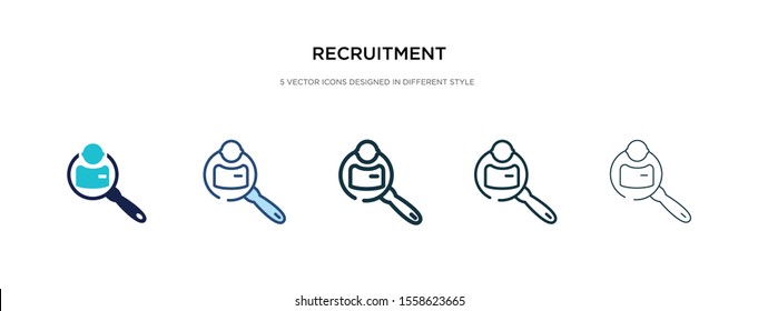recruitment icon in different style vector illustration. two colored and black recruitment vector icons designed in filled, outline, line and stroke style can be used for web, mobile, ui