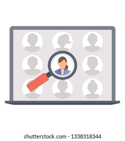 Recruitment icon, flat design.