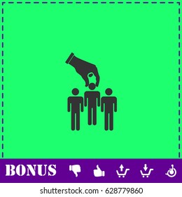 Recruitment icon flat. Simple vector symbol and bonus icon