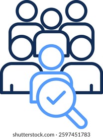 Recruitment Icon Line Color Vector Illustration