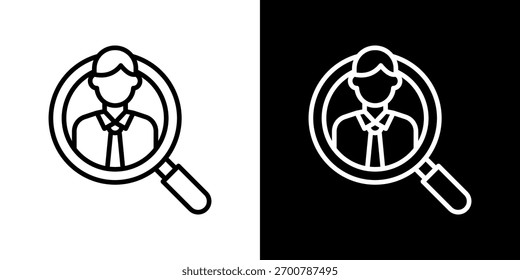 Ilustración vectorial de estilos de línea de iconos de reclutamiento