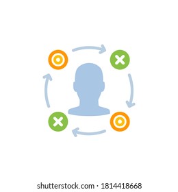 icono de reclutamiento en blanco, vector