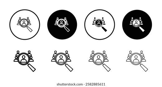 Recruitment icon Outline thin set pack series