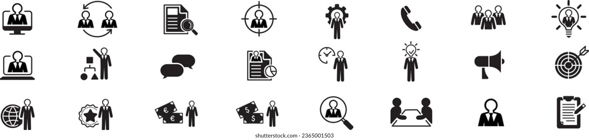 Recruitment icon set collection vector 