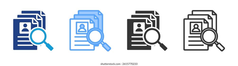 Recruitment icon set multiple style collection