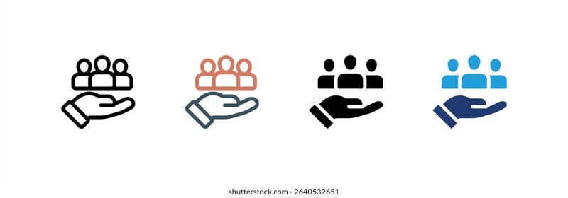 Recruitment icon set multiple style collection. Vector illustration.