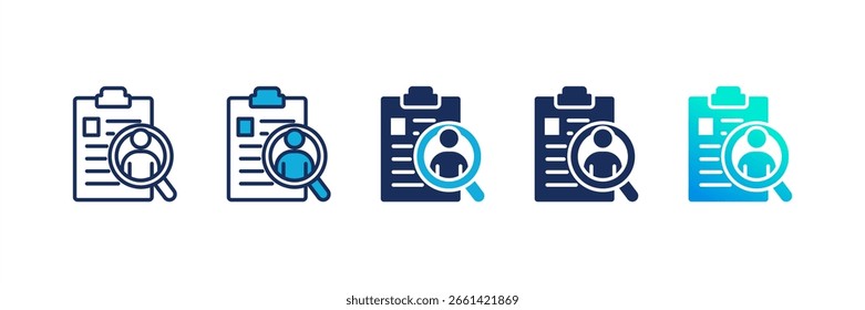 Recruitment icon set multiple style collection