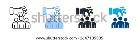 Recruitment Icon Set Multiple Style. Designed In Outline, Blue, Glyph, Dual Tone