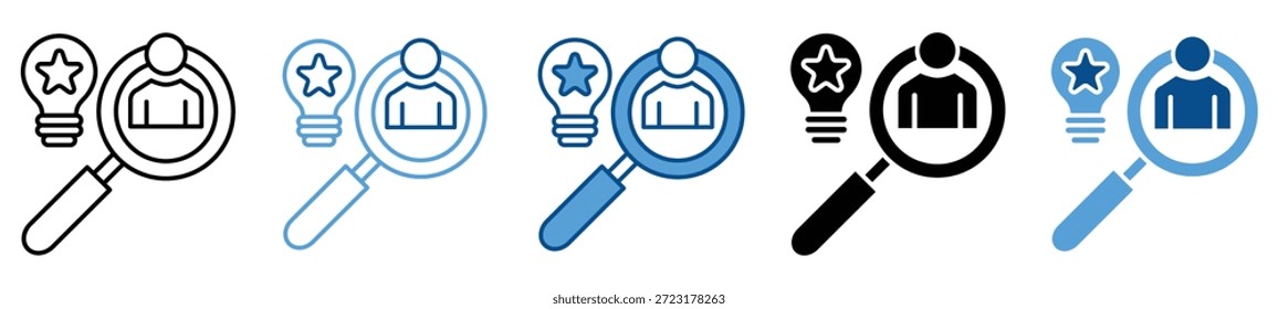 Conjunto de iconos de reclutamiento en varios estilos