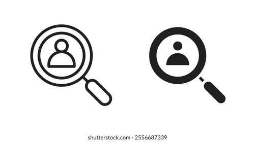 Recruitment icon set in Thin line black color.