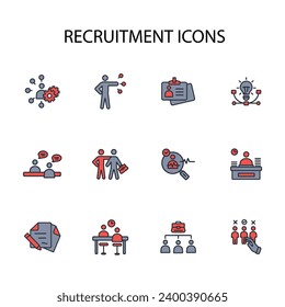 Icono de reclutamiento set.vector.Curso editable.Signo de estilo lineal para usar diseño web,logo.Ilustración de símbolo.