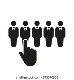 Recruitment icon. Staff selection symbol. Flat design. Stock - Vector illustration