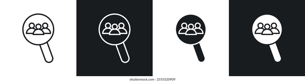 Recruitment icon vector collection in black and white.