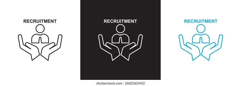 Recruitment icon . Vector illustration. isolated on white and black background. EPS 10
