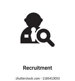 Recruitment icon vector isolated on white background, logo concept of Recruitment sign on transparent background, filled black symbol