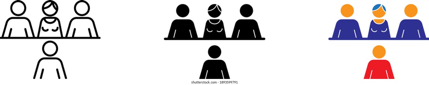 recruitment icon, vector line illustration	
