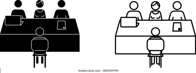 recruitment icon, vector line illustration	
