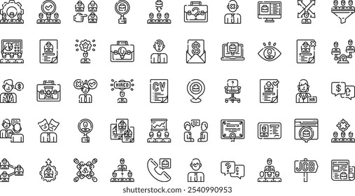 Recruitment icons High-Quality Vector Icons Collection with Editable Stroke. Ideal for Professional and Creative Projects.