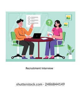 Recruitment Interview concept flat style stock illustration with background. EPS 10 File