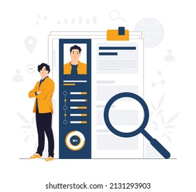Recruitment, job application, hiring personnel, selection of candidates, employment. Job hunt concept illustration