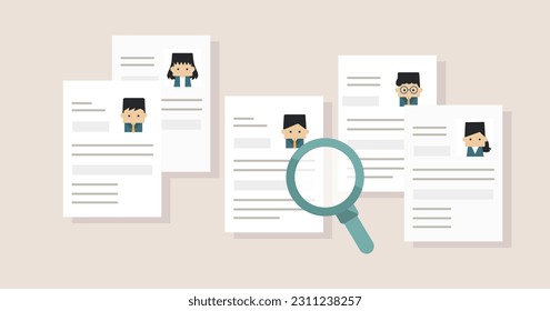 Recruitment Job Selection Image 1:1.191 Business Background Illustration Material