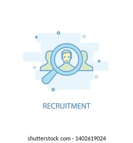 recruitment line concept. Simple line icon, colored illustration. recruitment symbol flat design. Can be used for UI/UX