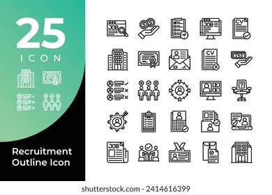 Diseño de vectores de iconos de línea de contratación