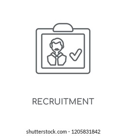 Recruitment linear icon. Recruitment concept stroke symbol design. Thin graphic elements vector illustration, outline pattern on a white background, eps 10.