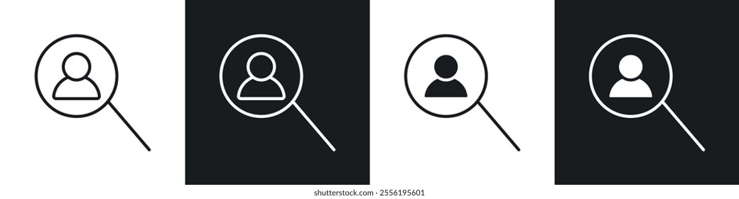 Recruitment linear icon set for app, and web design.