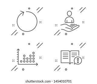 Recruitment, Loop and Dot plot line icons set. Facts sign. Hr, Refresh, Presentation graph. Important information. Business set. Line recruitment outline icon. Vector