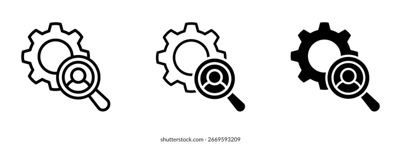 Reclutamiento Gestión de múltiples iconos de estilo de Ilustración vectorial. Ilustración vectorial simple