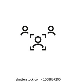 Recruitment manager line icon. Candidate, goal, vacancy. Target concept. Can be used for topics like marketing, human resources, job