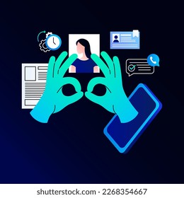 Recruitment, Matching Candidate Illustration. Vector illustration