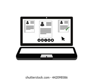 Recruitment online. Vector.