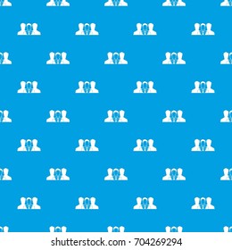 Recruitment pattern repeat seamless in blue color for any design. Vector geometric illustration