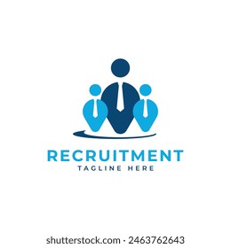 Recruitment people job corporate hiring Logo design creative modern vector template