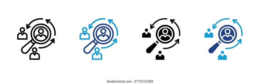 Recruitment Process icon collection with multiple styles