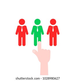recruitment process like employee select. concept of recruiting crowd symbol or work searches or choice and queue for headhunters. flat simple minimal leadership logo graphic design isolated on white