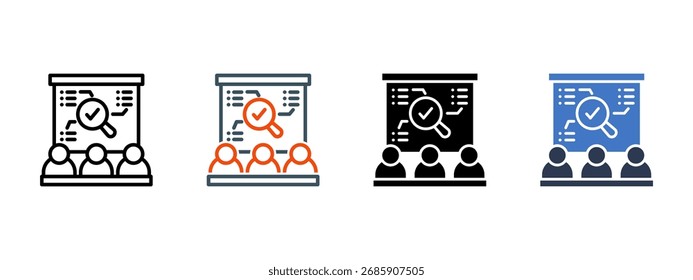 Proceso de reclutamiento Ilustración vectorial de estilo de icono múltiple