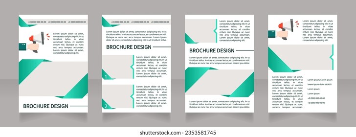 Recruitment process outsourcing blank brochure layout design. Vertical poster template set with empty copy space for text. Premade corporate reports collection. Editable flyer 4 paper pages