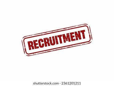 Recruitment red stamp text on white