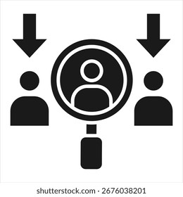 Recruitment Resources Glyph Icon Vector Illustration