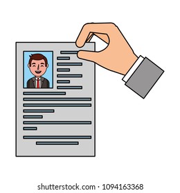 recruitment resume document in hand
