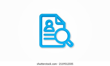 recruitment, resume search, job, selecting staff realistic icon. 3d vector illustration. Isolated line color pictogram. Transparent shadows