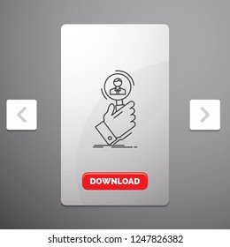 recruitment, search, find, human resource, people Line Icon in Carousal Pagination Slider Design & Red Download Button