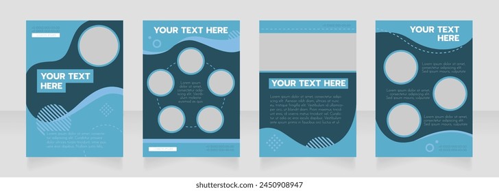 Recruitment for ship jobs blank brochure layout design. Vertical poster template set with empty copy space for text. Premade corporate reports collection. Editable flyer paper pages