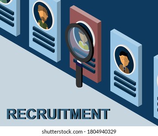 Recruitment sign vector in 3D