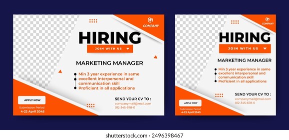 Recruitment Social Media Hiring Post Banner. vector