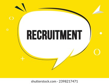 Recruitment speech bubble text. Hi There on bright color for Sticker, Banner and Poster. vector illustration.